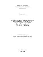 KHẢO SÁT, ĐÁNH GIÁ VÀ ĐỀ XUẤT MÔ HÌNH NHÀ NGHỈ SINH THÁI (ECOLODGE) TẠI KHU BẢO TỒN THIÊN NHIÊN BÌNH CHÂU – PHƯỚC BỬU TỈNH BÀ RỊA – VŨNG TÀU