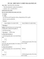 Giáo án Toán 5 chương 1 bài 6: Ôn tập Phép nhân và phép chia hai phân số