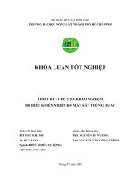THIẾT KẾ  CHẾ TẠOKHẢO NGHIỆM BỘ ĐIỀU KHIỂN NHIỆT ĐỘ MÁY SẤY THÙNG QUAY
