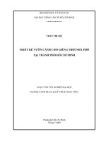 THIẾT KẾ VƯỜN CẢNH CHO GIẾNG TRỜI NHÀ PHỐ TẠI THÀNH PHỐ HỒ CHÍ MINH