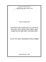 Giải pháp tăng cường quản lý chi ngân sách nhà nước trong phát triển nông nghiệp huyện điện biên, tỉnh điện biên 