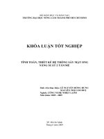 TÍNH TOÁN, THIẾT KẾ HỆ THỐNG SẤY MẬT ONG NĂNG SUẤT 2 TẤNMẺ