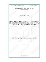 Hoàn thiện công tác quản lý chất lượng công trình xây dựng tại ban quản lý dự án huyện mê linh, thành phố hà nội (tt) 