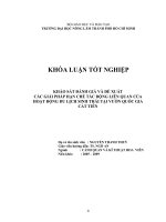 KHẢO SÁT ĐÁNH GIÁ VÀ ĐỀ XUẤT CÁC GIẢI PHÁP HẠN CHẾ TÁC ĐỘNG LIÊN QUAN CỦA HOẠT ĐỘNG DU LỊCH SINH THÁI TẠI VƯỜN QUỐC GIA CÁT TIÊN
