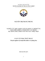 Nghiên cứu điều khiển chuyển động vị trí để ứng dụng điều khiển cánh hướng van trong trong hệ thống điều khiển gió nhà máy nhiệt điện 