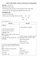 Giáo án Toán 5 chương 2 bài 1: Viết các số đo khối lượng dưới dạng số thập phân