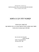 TÍNH TOÁN, THIẾT KẾ HỆ THỐNG SẤY CA CAO SỬ DỤNG NĂNG LƯỢNG MẶT TRỜI NĂNG SUẤT 110 KG HẠT ƯỚTMẺ