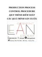 QUY TRÌNH KIỂM SOÁT các QUÁ TRÌNH sản XUẤT MAY CÔNG NGHIỆP