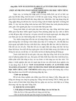 MỘT SỐ PHƯƠNG PHÁP MỚI ĐỂ KHỞI ĐỘNG BÀI HỌC MÔN TIẾNG ANH 7 THÍ ĐIỂM