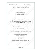 Quản lý chất thải rắn sinh hoạt tại thị trấn chúc sơn   huyện chương mỹ thành phố hà nội (tt) 