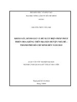 KHẢO SÁT, ĐÁNH GIÁ VÀ ĐỀ XUẤT BIỆN PHÁP PHÁT TRIỂN HOA KIỂNG TRÊN ĐỊA BÀN HUYỆN NHÀ BÈ – THÀNH PHỐ HỒ CHÍ MINH ĐẾN NĂM 2015
