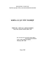THIẾT KẾ  CHẾ TẠO  KHẢO NGHIỆM MÁY RỬA BẰNG SÓNG SIÊU ÂM Họ