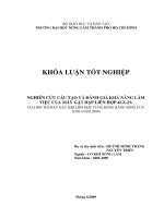 NGHIÊN CỨU CẤU TẠO VÀ ĐÁNH GIÁ KHẢ NĂNG LÀM VIỆC CỦA MÁY GẶT ĐẬP LIÊN HỢP 4LZ2A (TẠI HỘI THI MÁY GẶT ĐẬP LIÊN HỢP VÙNG ĐỒNG BẰNG SÔNG CỬU LONG NĂM 2009)