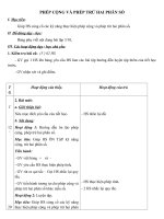 Giáo án Toán 5 chương 1 bài 5: Ôn tập Phép cộng và phép trừ hai phân số