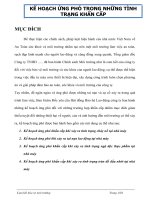 KẾ HOẠCH ỨNG PHÓ TRONG NHỮNG TÌNH TRẠNG KHẨN cấp