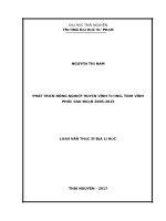 Phát triển nông nghiệp huyện vĩnh tường   tỉnh vĩnh phúc giai đoạn 2005   2015 