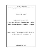 Phát triển dịch vụ thẻ tại ngân hàng nông nghiệp và phát triển nông thôn việt nam   chi nhánh bắc kạn 