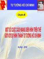 BÀI GIẢNG điện tử một số CUỘC CÁCH MẠNG điển HÌNH TRÊN THẾ GIỚI với sự HÌNH THÀNH tư TƯỞNG hồ CHÍ MINH