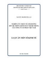 Nghiên cứu nhân tố ảnh hưởng đến hệ thống kiểm soát nội bộ trong các công ty cổ phần Việt Nam