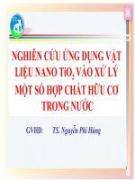 luận văn thạc sĩ NGHIÊN cứu ỨNG DỤNG vật LIỆU NANO tio2  