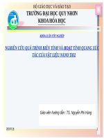luận văn thạc sĩ NGHIÊN cứu QUÁ TRÌNH BIẾN TÍNH và HOẠT TÍNH QUANG xúc tác của vật LIỆU NANO tio2 