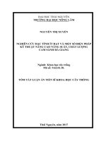 Nghiên cứu đặc tính ít hạt và một số biện pháp kỹ thuật nâng cao năng suất, chất lượng cam sành hà giang TT 