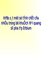 báo cáo luận văn KHẢO sát một số TÍNH CHẤT của NHIỄU TRONG bộ KHUẾCH đại QUANG sợi PHA tạp ERBIUM