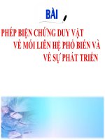 BÀI GIẢNG điện tử TRIẾT học   CHUYÊN đề PHÉP BIỆN CHỨNG DUY vật về mối LIÊN hệ PHỔ BIẾN và về sự PHÁT TRIỂN
