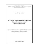 Đẩy mạnh xây dựng nông thôn mới ở địa bàn huyện đại từ, tỉnh thái nguyên 