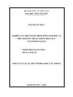 Nghiên cứu một số đặc điểm nông sinh học và biện pháp kỹ thuật trồng hoa lily tại tỉnh hà giang TT 