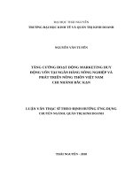 Tăng cường hoạt động marketing huy động vốn tại agribank chi nhánh tỉnh bắc kạn 