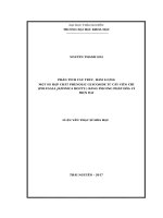 Phân tích cấu trúc, hàm lượng một số hợp chất phenolic glycoside từ cây viễn chí (polygala japonica houtt ) bằng phương pháp hóa lí hiện đại 