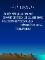 báo cáo luận văn thạc sĩ các BIỆN PHÁP QUẢN lý đội NGŨ                       GIÁO VIÊN CHỦ NHIỆM lớp của HIỆU TRƯỞNG  ở các TRƯỜNG THPT TRÊN địa bàn                                                                  th 