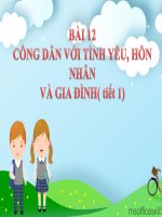 Bài 12. Công dân với tình yêu, hôn nhân và gia đình