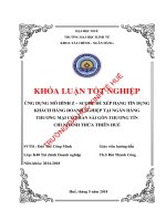 Ứng dụng mô hình z   score để xếp hạng tín dụng doanh nghiệp tại ngân hàng thương mại cổ phần sài gòn thương tín – chi nhánh thừa thiên huế 