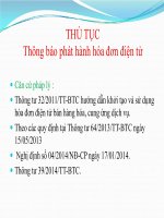 THỦ TỤC Thông báo phát hành hóa đơn điện tử