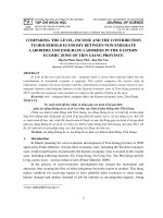 So sánh trình độ, thu nhập và đóng góp vào kinh tế hộ gia đình giữa lao động không di cư và di cư ở khu vực kinh tế phía Đông tỉnh Tiền Giang