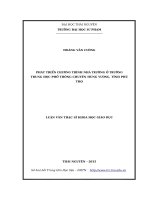 Phát triển chương trình nhà trường ở trường trung học phổ thông chuyên hùng vương, tỉnh phú thọ 