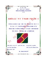 Nâng cao hiệu quả hoạt động huy động vốn tiền gửi tại ngân hàng nông nghiệp và phát triển nông thôn việt nam – chi nhánh thị xã hương trà, thừa thiên huế  
