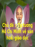 BÀI GIẢNG điện tử tư TƯỞNG hồ CHÍ MINH về văn hóa GIÁO dục