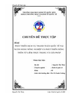 Phát triển dịch vụ thanh toán quốc tế tại ngân hàng nông nghiệp và phát triển nông thôn Từ Liêm- Thực trạng và giải pháp