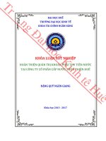 HOÀN THIỆN QUẢN TRỊ KHOẢN PHẢI THU TIỀN nước tại CÔNG TY cổ PHẦN cấp nước THỪA THIÊN HUẾ 