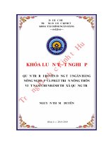Quản trị rủi ro tín dụng tại ngân hàng nông nghiệp và phát triển nông thôn việt nam chi nhánh thị xã quảng trị  