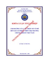Ảnh hưởng của các nhân tố vĩ mô đến giá cổ phiếu trên thị trường chứng khoán việt nam 