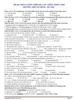 2 Đề Thi Thử QG tiếng anh lần 1 2018 Trường Ba Đình  Hà Nội Key và giải thích chi tiết