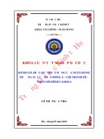 Đánh giá hiệu quả hoạt động của ngân hàng thương mại cổ phần đông á   chi nhánh huế theo mô hình CAMELS  