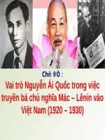 BÀI GIẢNG điện tử tư TƯỞNG hồ CHÍ MINH  VAI TRÒ của NGUYỄN ái QUỐC TRONG VIỆC TRUYỀN bá CHỦ NGHĨA mác lê NIN vào VIỆT NAM 1920   1930