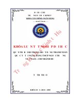 Quản trị rủi ro trong thanh toán quốc tế tại ngân hàng TMCP ngoại thương việt nam – chi nhánh huế  
