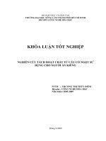 NGHIÊN CỨU TÁCH HOẠT CHẤT TỪ CÂY CỎ NGỌT SỬ DỤNG CHO NGƯỜI ĂN KIÊNG