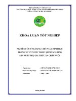 NGHIÊN CỨU ỨNG DỤNG CHẾ PHẨM SINH HỌC TRONG XỬ LÝ NƯỚC THẢI TẠI PHÂN XƯỞNG SẢN XUẤT PHỤ GIA THỨC ĂN CHĂN NUÔI